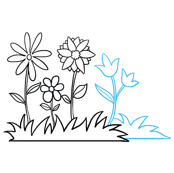 Cách vẽ vườn hoa: Bước 8