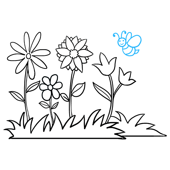 Cách vẽ vườn hoa: Bước 9
