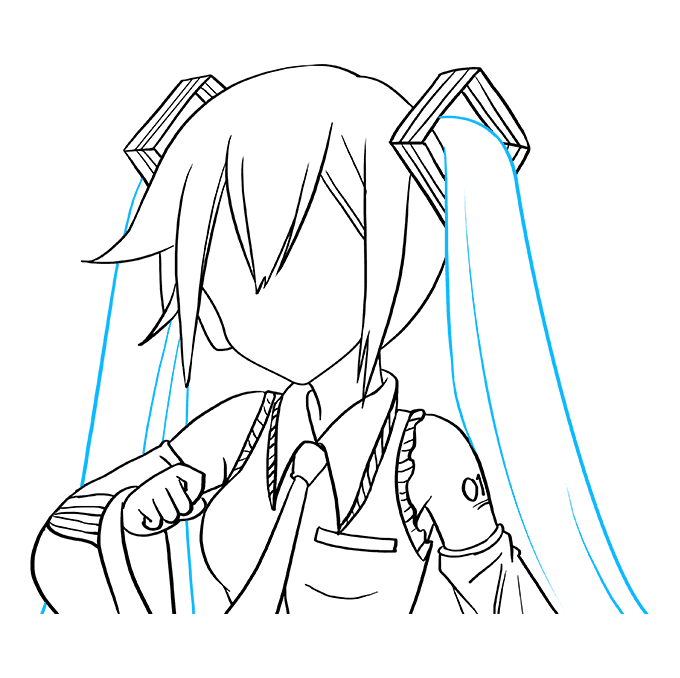 Cách vẽ Hatsune Miku: Bước 8