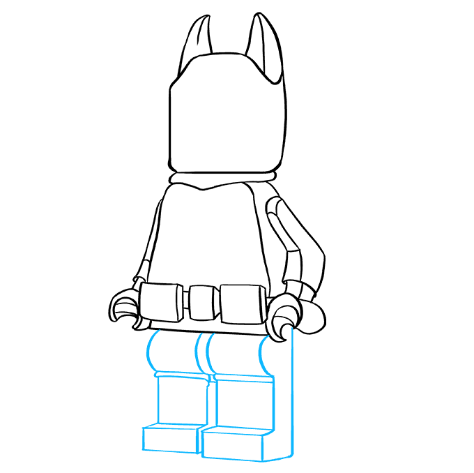 Cách vẽ Lego Batman: Bước 8