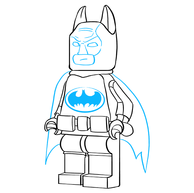 Cách vẽ Lego Batman: Bước 9