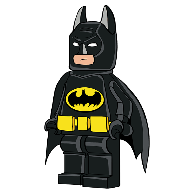 Cách vẽ Lego Batman: Bước 10