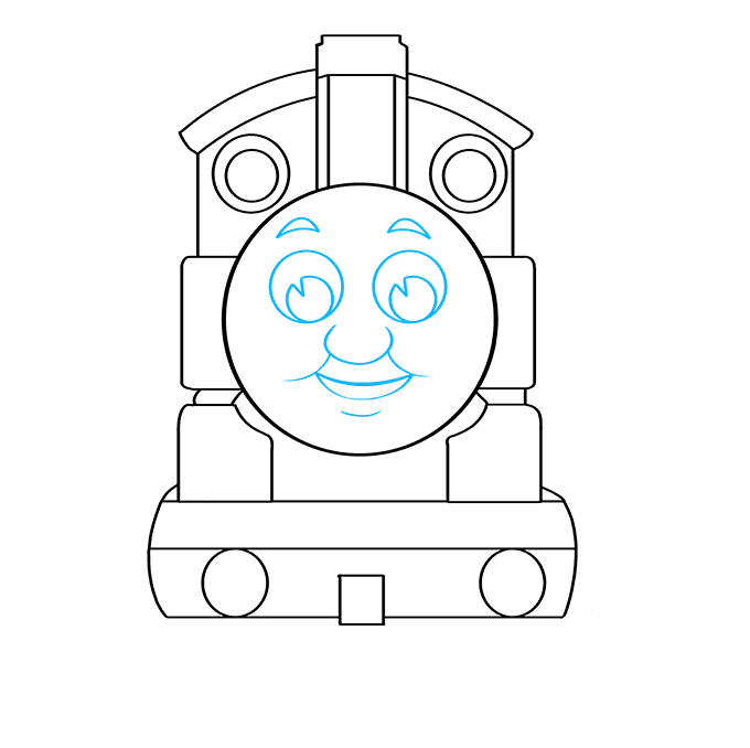 Cách vẽ Thomas tàu: Bước 8