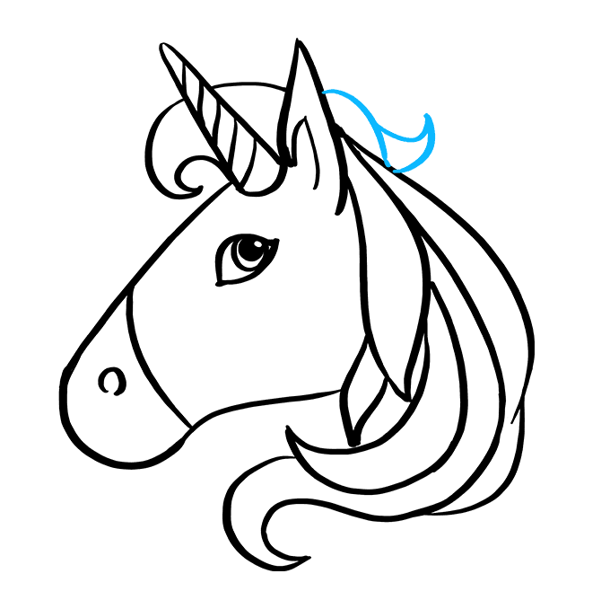 Cách vẽ Unicorn Emoji: Bước 8