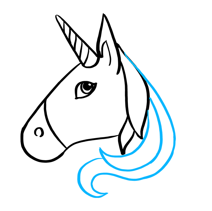 Cách vẽ Unicorn Emoji: Bước 5