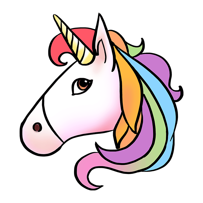 Cách vẽ Unicorn Emoji: Bước 10