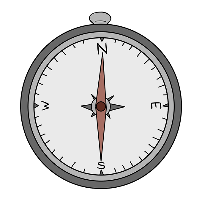 Cách vẽ La bàn: Bước 10