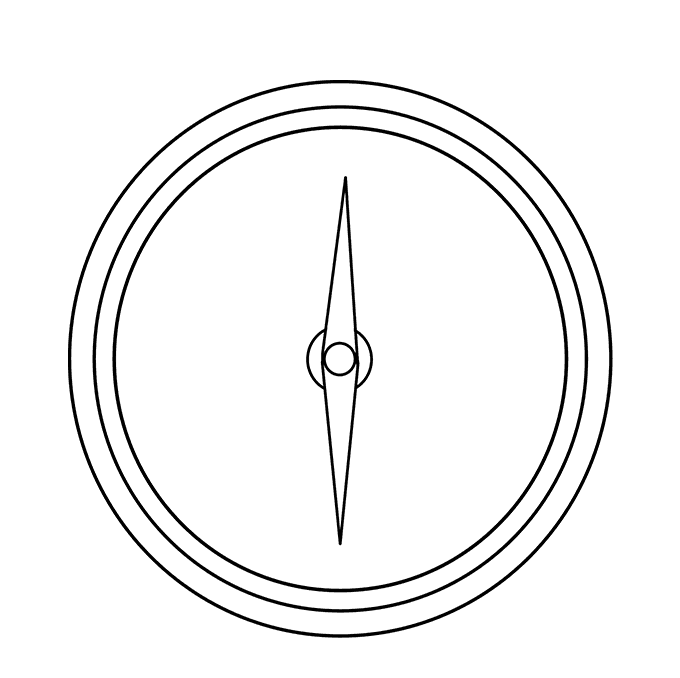 Cách vẽ La bàn: Bước 6