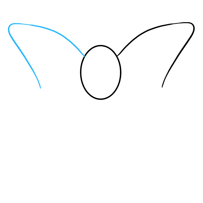 Cách vẽ nơ nơ: Bước 3