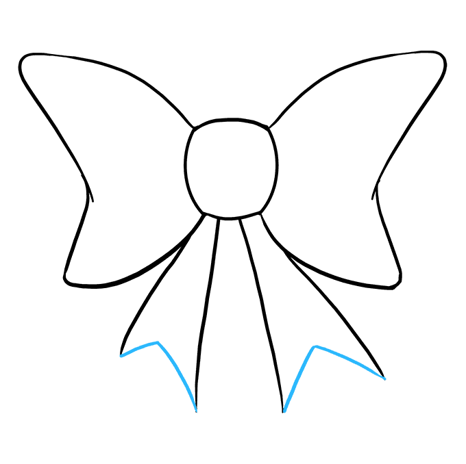 Cách vẽ nơ nơ: Bước 8