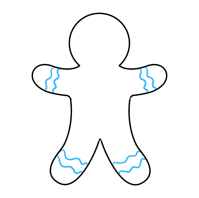 Cách vẽ Gingerbread Man: Bước 7