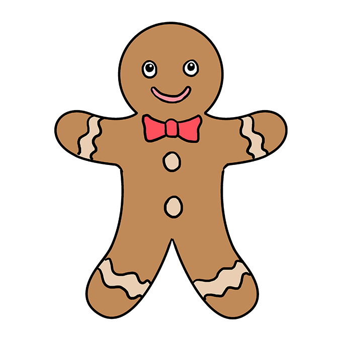 Cách vẽ Gingerbread Man: Bước 10