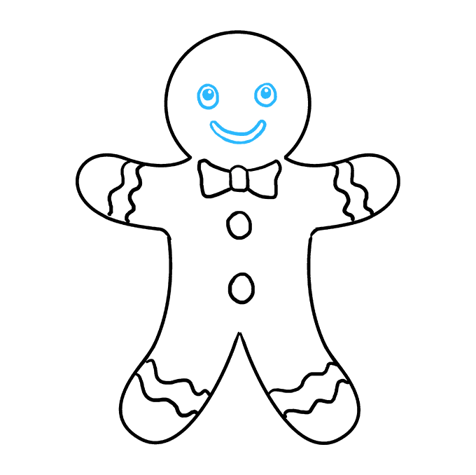 Cách vẽ Gingerbread Man: Bước 9