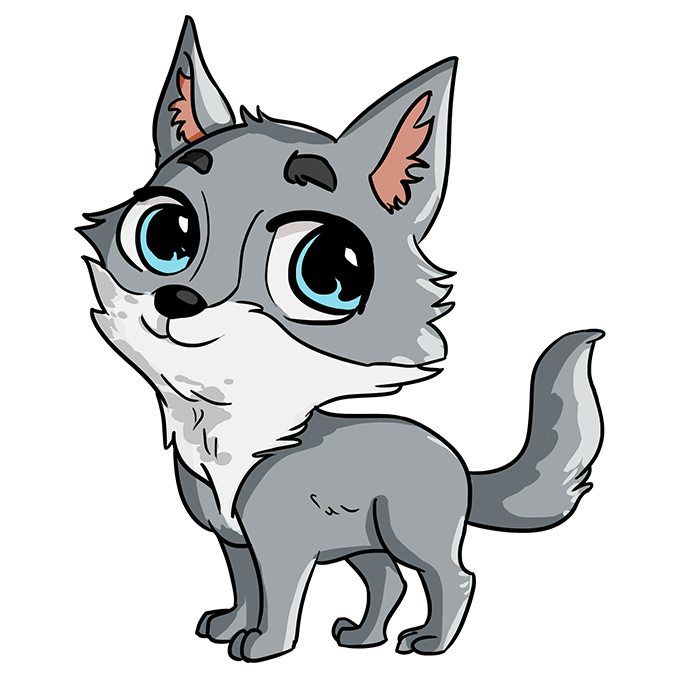 Cách vẽ Sói Chibi: Bước 10